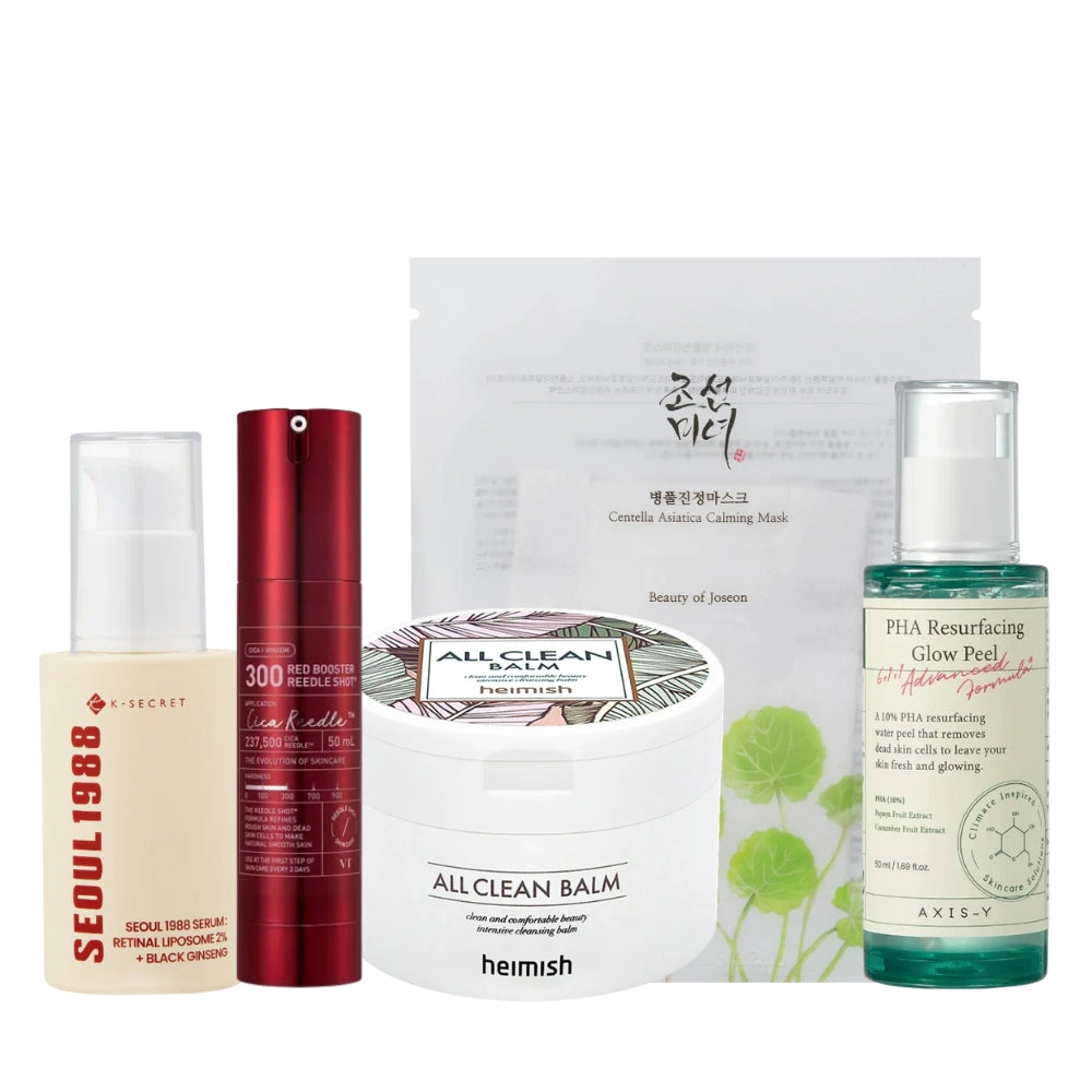 Skincare add-ons for Maryam's evening routine by Nuaglow, featuring various products in elegant packaging.