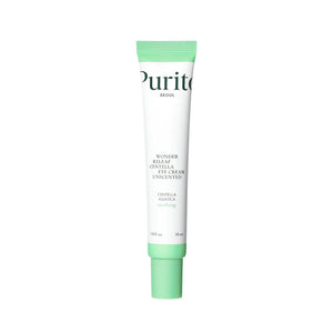 Purito Wonder Releaf Centella Eye Cream in 30ml jar, unscented skincare product for sensitive skin around the eyes.
