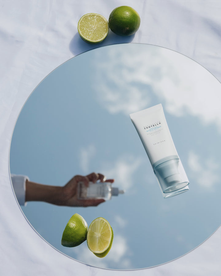SKIN1004 Madagascar Centella Hyalu Cica Water fit Sun Serum Nuaglow modelbillede