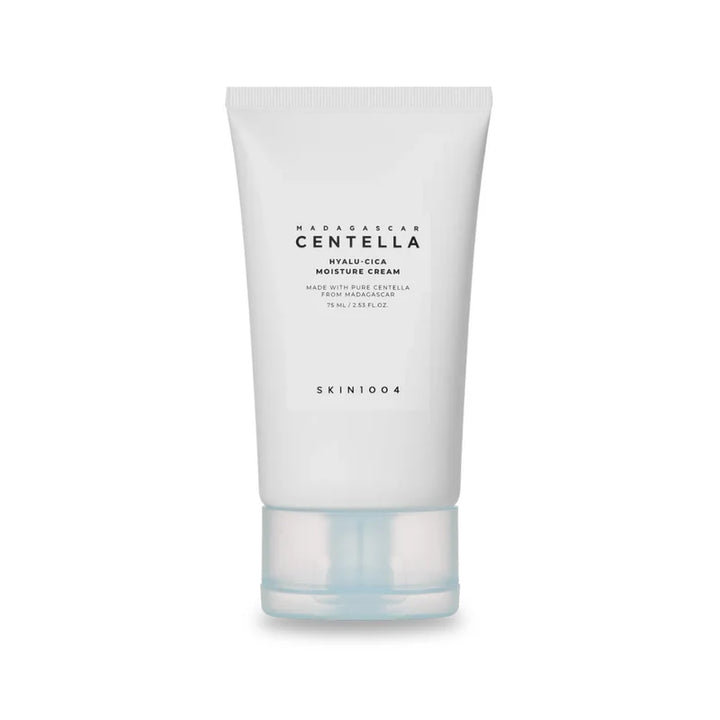 SKIN1004 Madagascar Centella Hyalu-Cica Moisture Cream in a 75ml jar, hydrating facial cream with centella and hyaluronic acid.