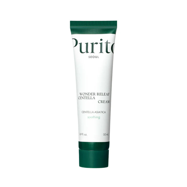 Purito Wonder Releaf Centella Cream 50ml, a soothing face moisturizer with centella for calming and skin repair.